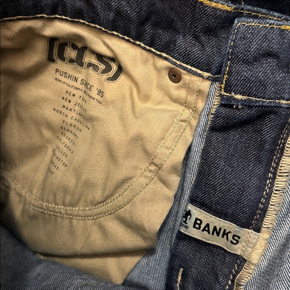VTG Y2K CCS Banks Straight Jeans Dark Blue Cotton Skater Street Grunge 32x30.5 - Picture 11 of 16
